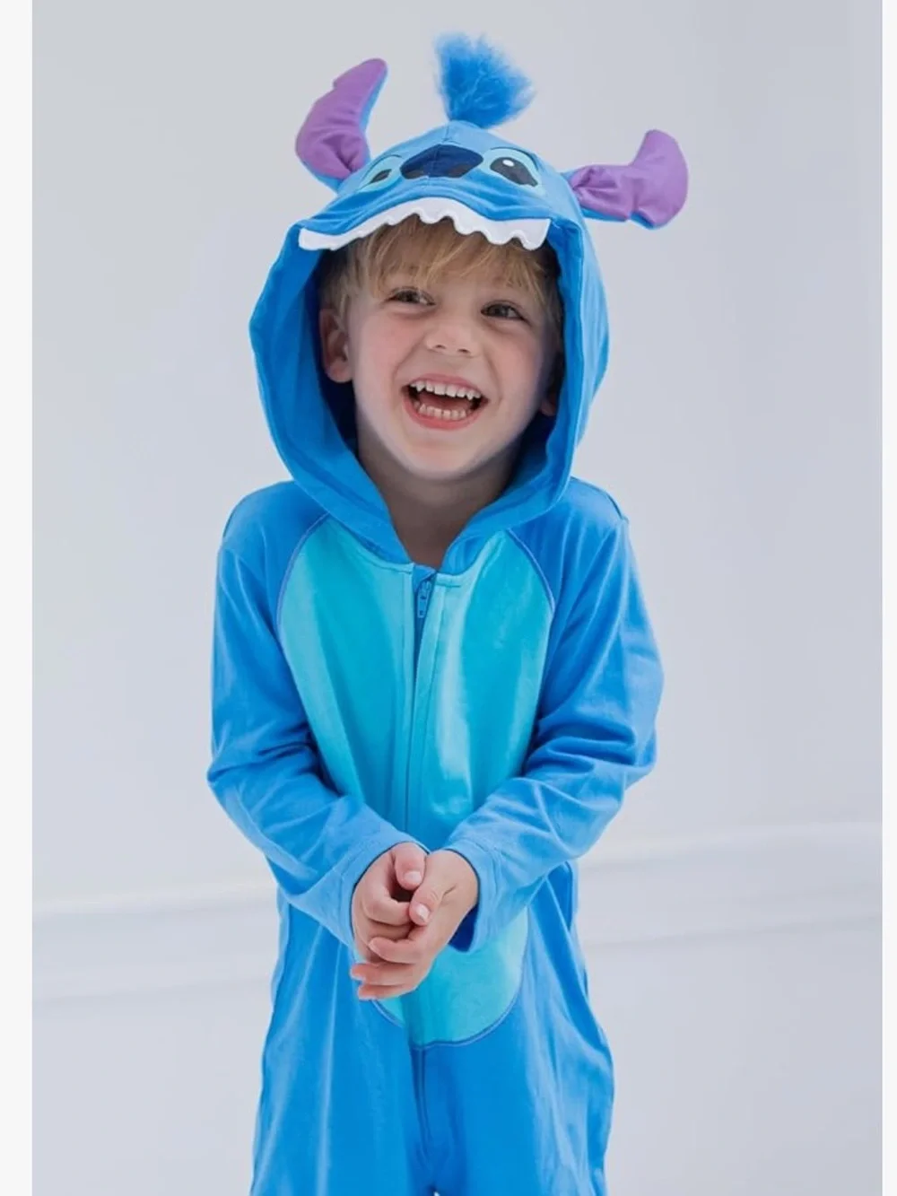 NWT Disney Stitch Zip-Up Coverall Pajama Costume Size 14/16 Blue One Piece